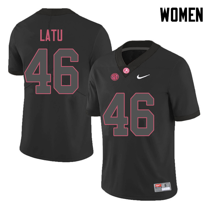 Women #46 Cameron Latu Alabama Crimson Tide College Football Jerseys Sale-Black